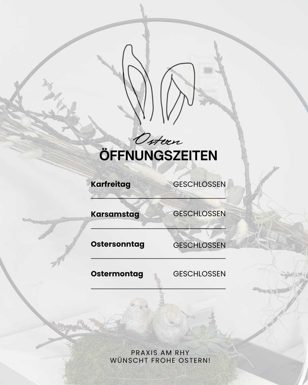 Öffnungszeiten über Ostern